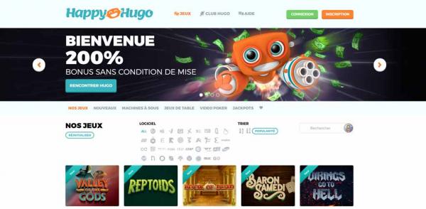 Notre avis sur le casino Happy Hugo (jeux, bonus)